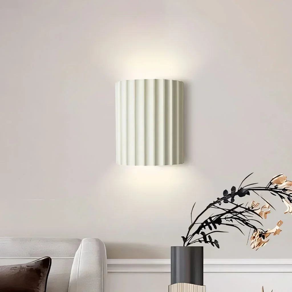 Geribbelde hars wandlamp in boho-stijl voor binnen