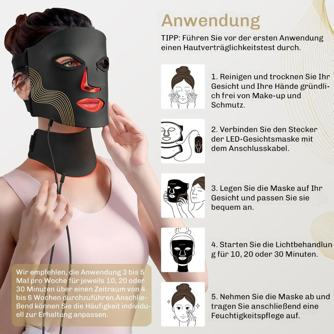 HautGlow™ LED Gezichtsmasker – Roodlicht Therapie voor Stralende Huid