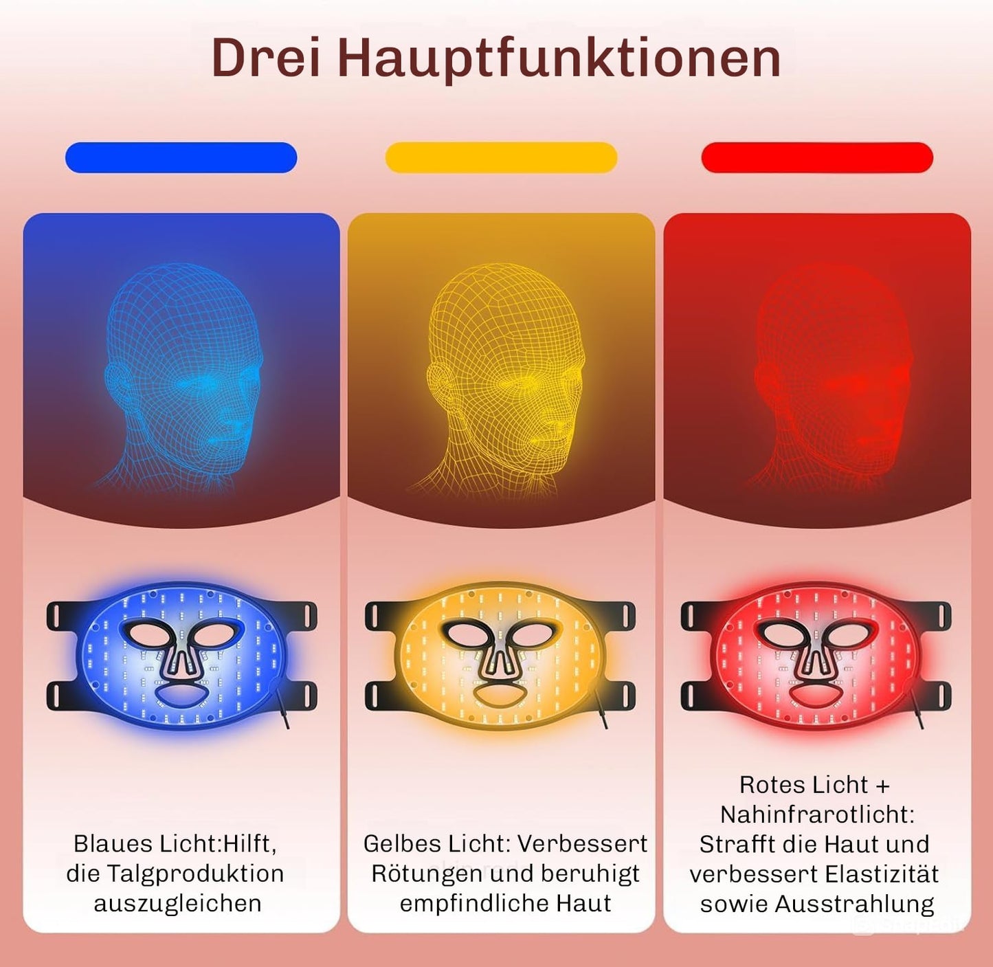 HautGlow™ LED Gezichtsmasker – Roodlicht Therapie voor Stralende Huid