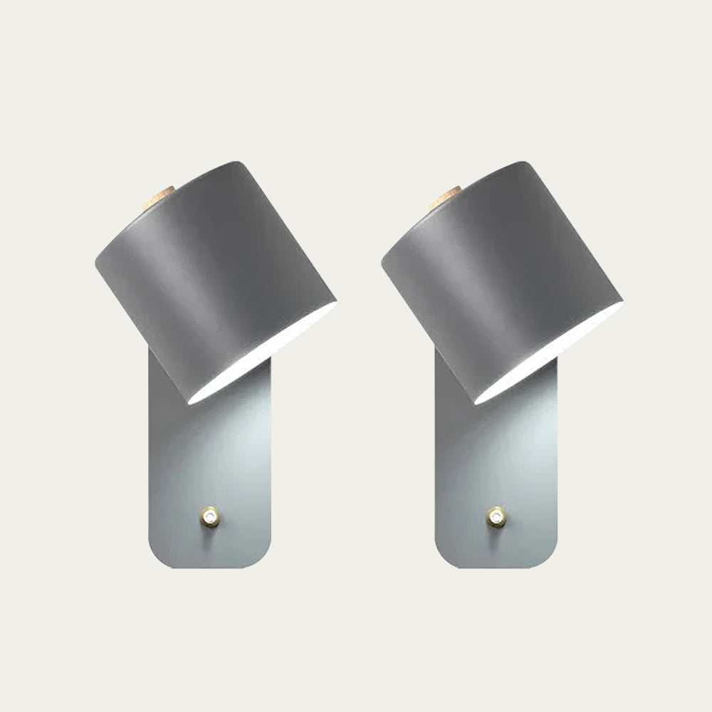 Zwenkbare cilindrische wandlamp met 180° rotatie voor leeslicht