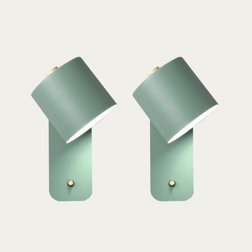 Zwenkbare cilindrische wandlamp met 180° rotatie voor leeslicht