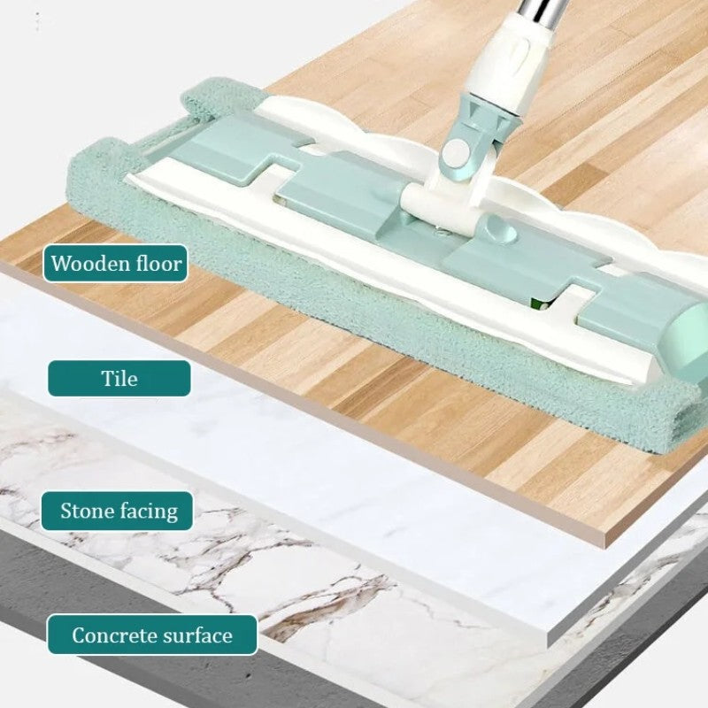 Mopmate™ – Vlakmop met roestvrijstalen steel en herbruikbare, wasbare doeken [50% Korting]