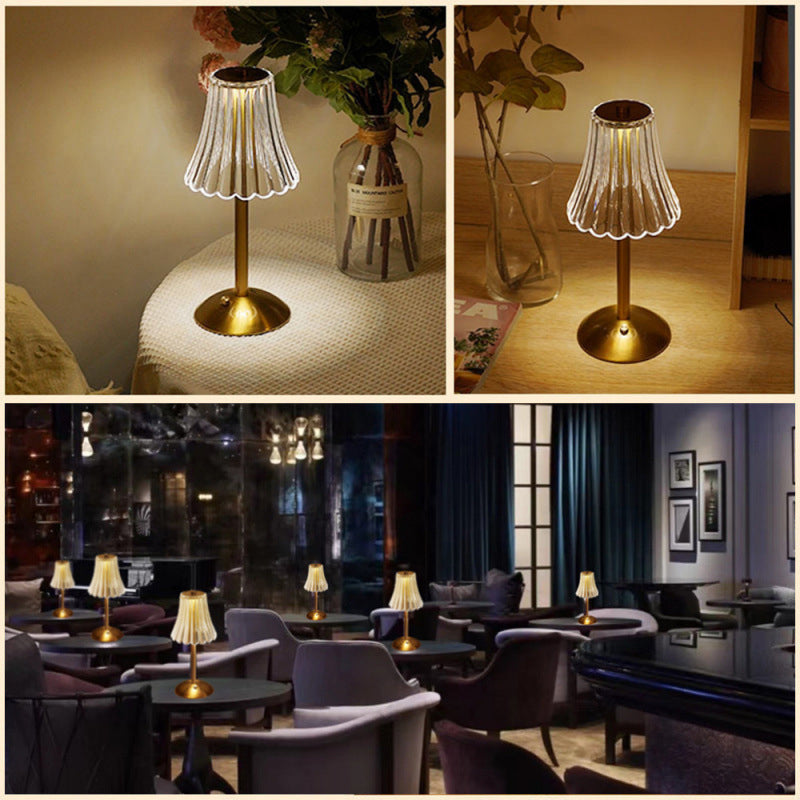 Draadloze tafellamp met touch-dimmer en accu in retro-design