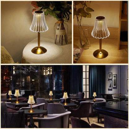 Draadloze tafellamp met touch-dimmer en accu in retro-design