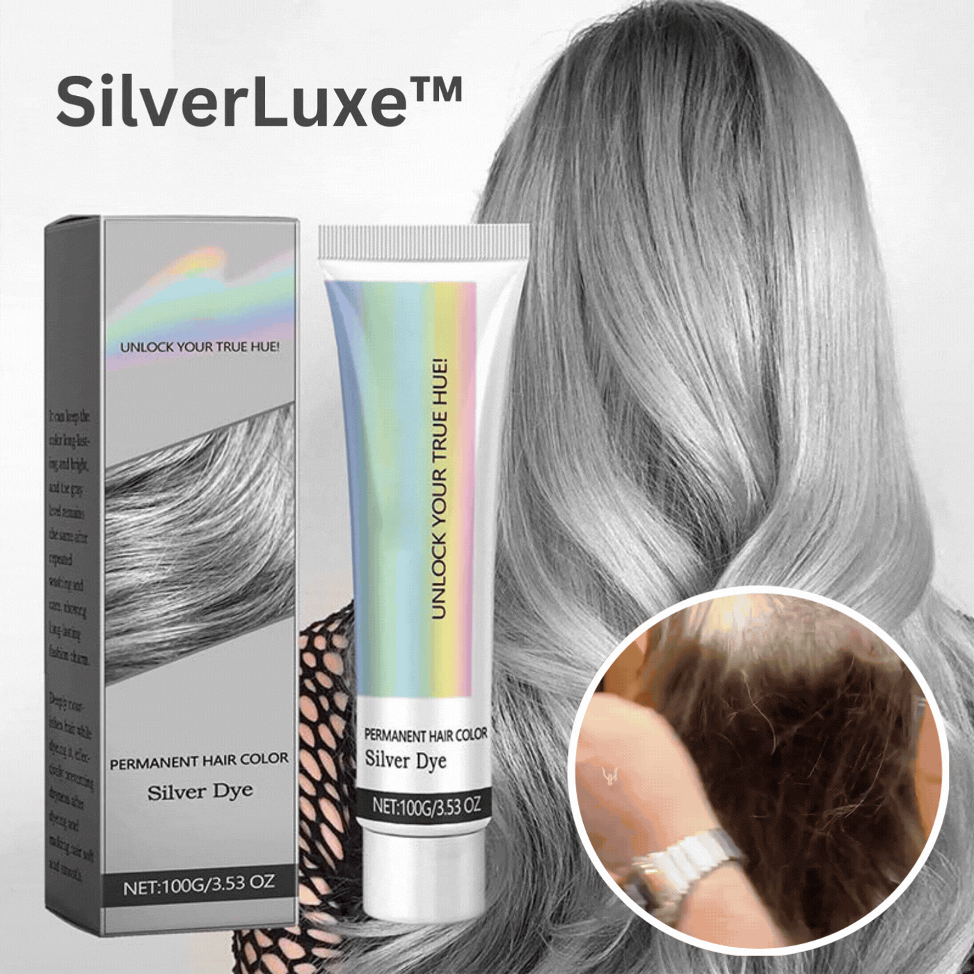 SilverLuxe™ Zilveren Haarverf zonder Ammoniak – Intensieve Glans [1+1 Gratis]