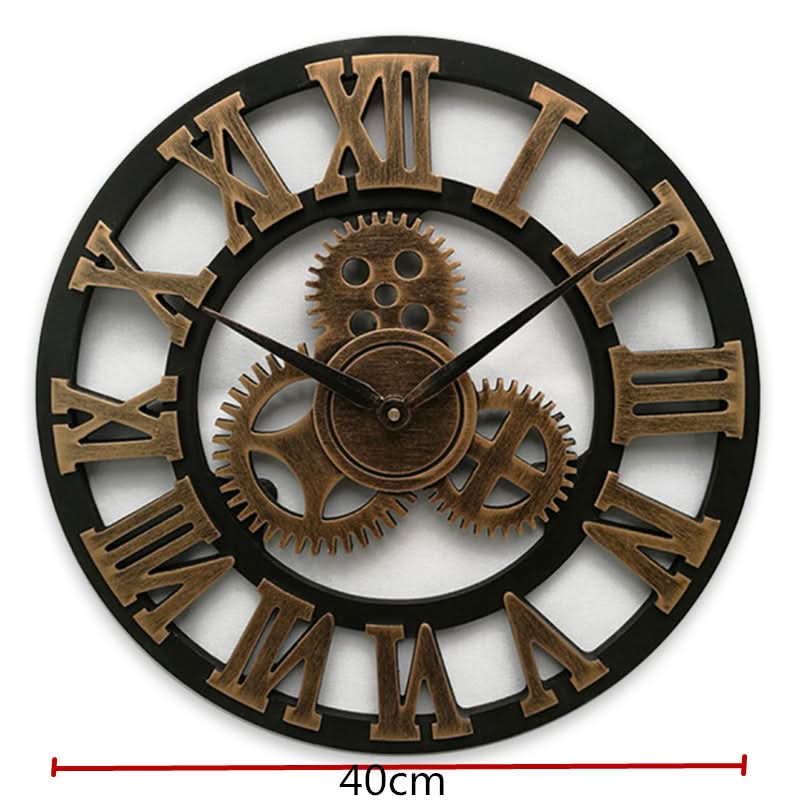 Retro industrie-wandklok met tandwieldesign van MDF-hout