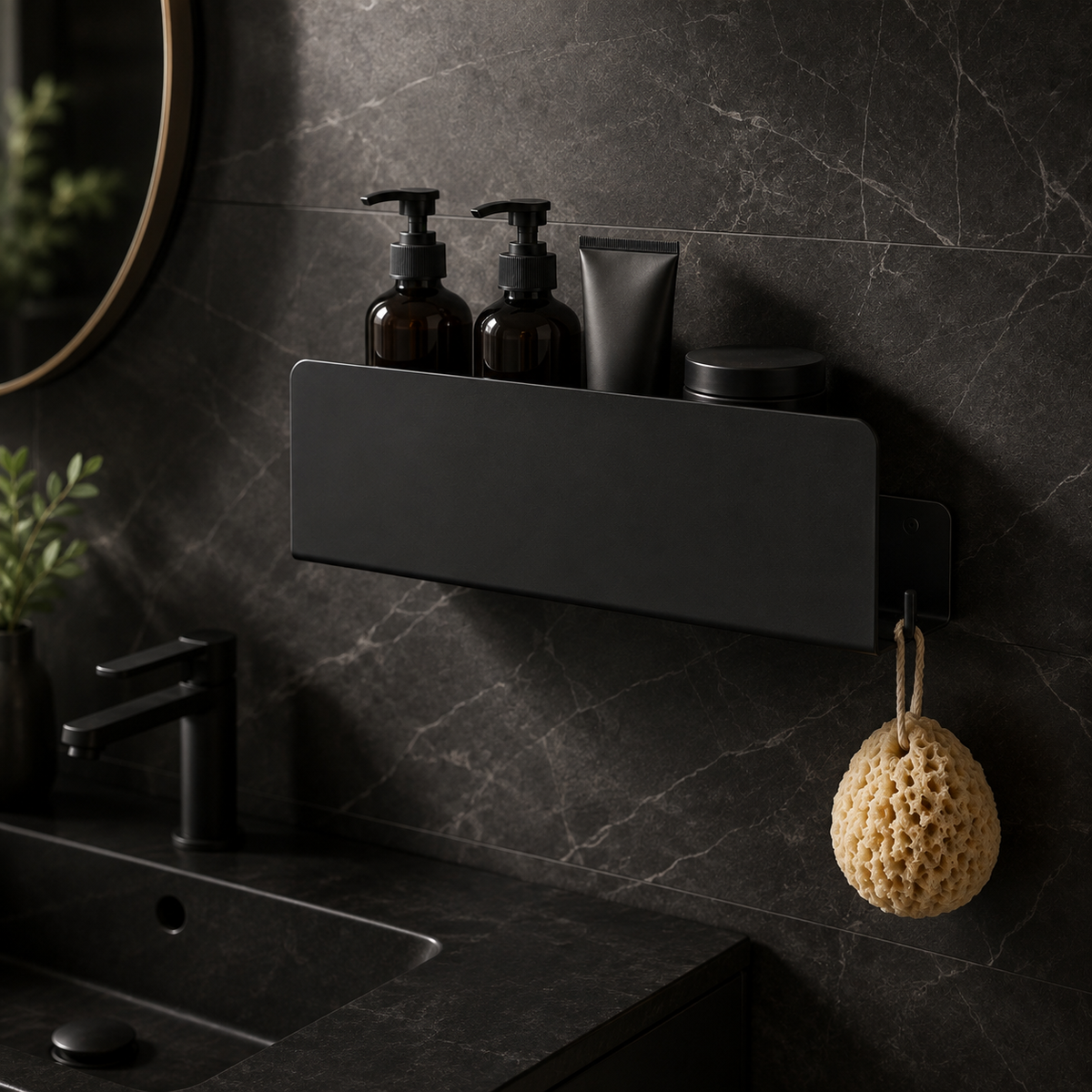 Wandplank badkamer van aluminium – open, stabiel, wandgemonteerd