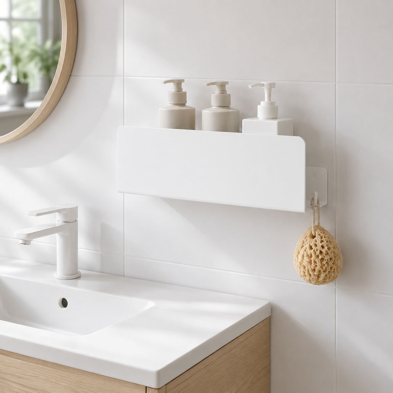 Wandplank badkamer van aluminium – open, stabiel, wandgemonteerd